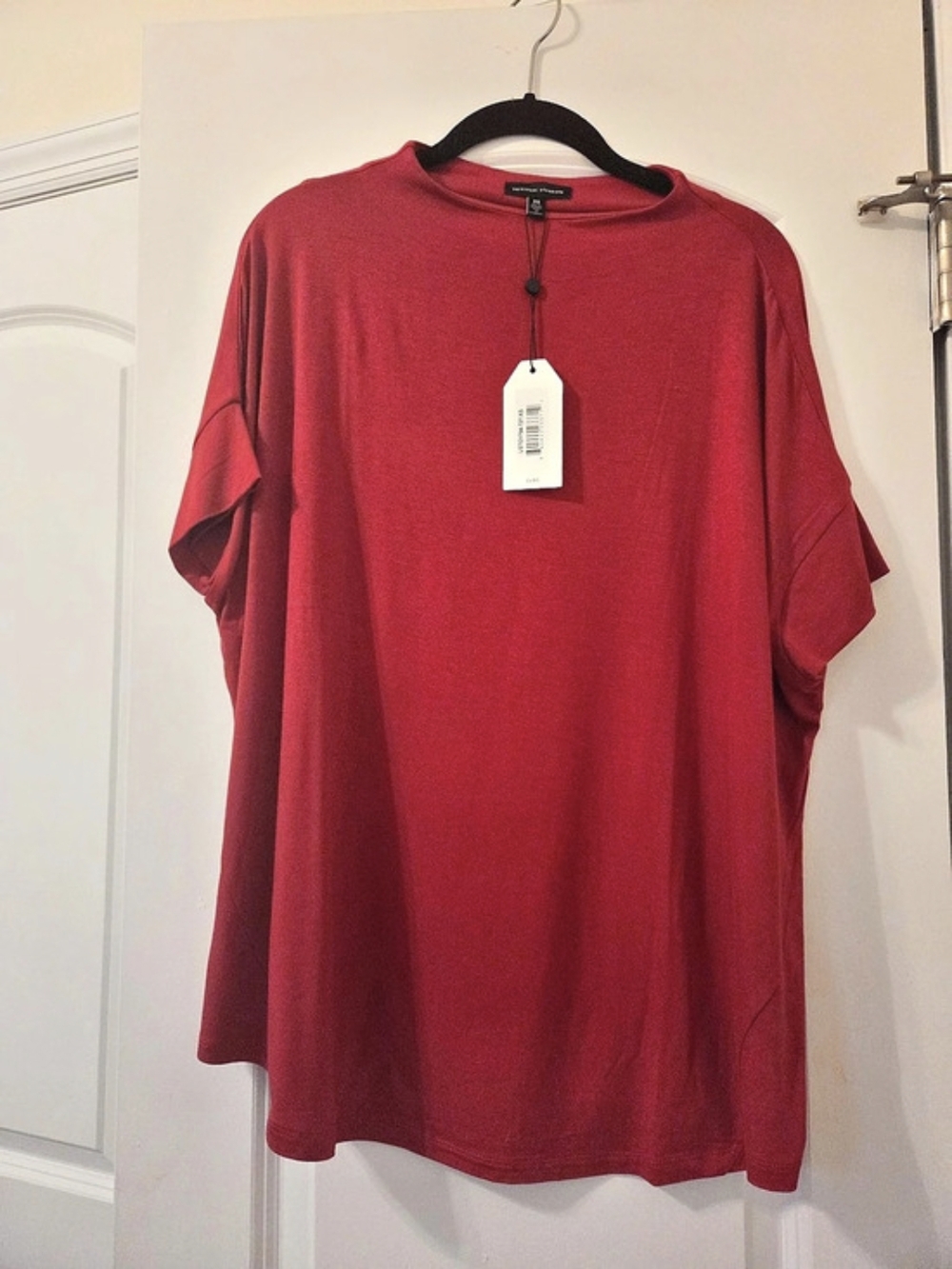Universal Standard Petra Liquid Jersey Top Red XS